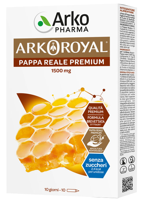 Arkoroyal jalea real 1500mg sin azúcar 10 viales de 15 ml