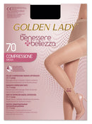 GOLDEN LADY - Benessere+Bellezza - Collant a compressione graduata 70 den 15-17 mmhg nero, taglia 4-L