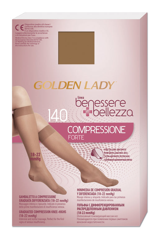 Gambaletto benessere+bellezza 140 denari compressione forte 18-22 mmhg dore' xl