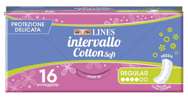 Proteggislip lines intervallo cotton soft fresh distesi 16 pezzi