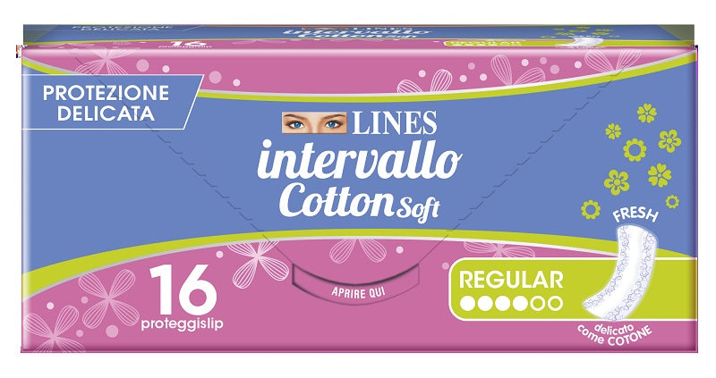 Proteggislip lines intervallo cotton soft fresh distesi 16 pezzi