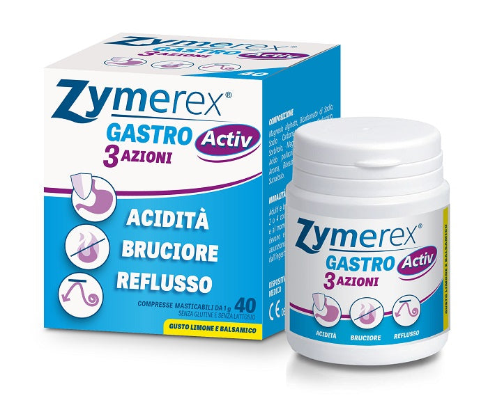 Zymerex gastro activ 3 azioni 40 compresse masticabili