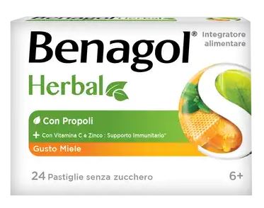 BENAGOL Herbal - Pastiglie per il Supporto Immunitario con Vitamina C gusto miele - 24 pastiglie