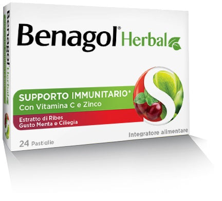 Benagol herbal menta e ciliegia 24 pastiglie