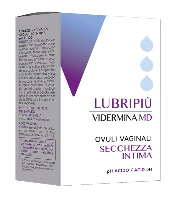 Vidermina lubripiu' ovuli vaginali 2 blister da 5 ovuli