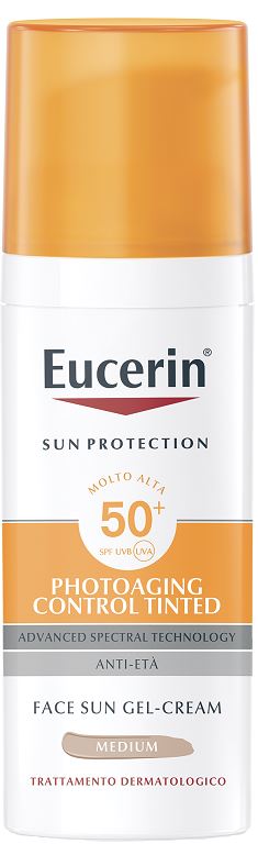 Eucerin sun fotoenvejecimiento control gel crema con color spf50+ medio 50 ml