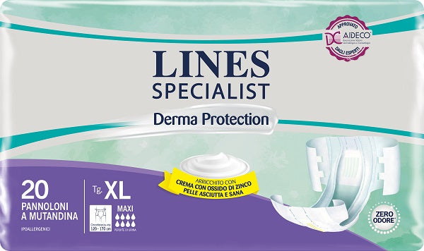 Pannolone a mutandina lines specialist derma maxi xl 20 pezzi