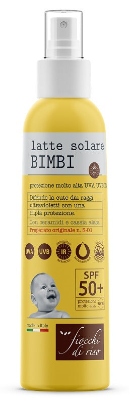 Leche solar con copos de arroz para niños 50+ 140 ml spray