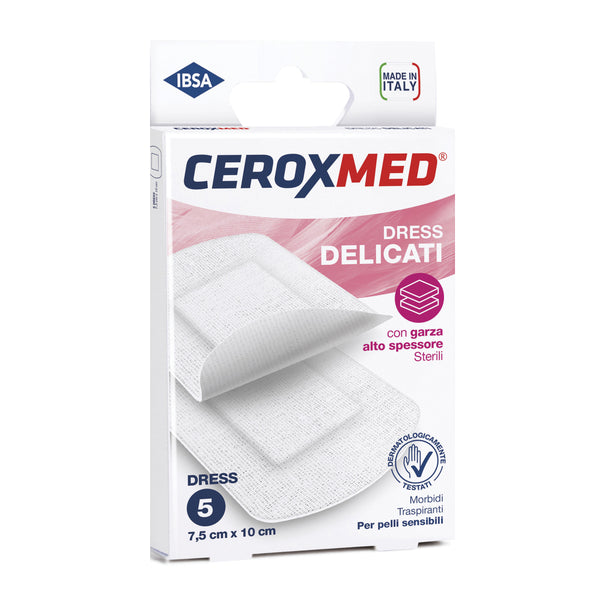 Cerotti compresse dress ceroxmed delicati 7,5x10 cm 5 pezzi