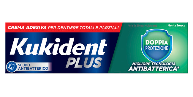 Kukident plus crema adhesiva para prótesis dentales doble protección 40 g