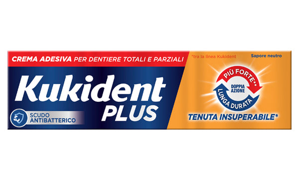 Kukident plus crema adhesiva para prótesis dentales doble acción 40 g