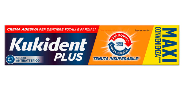 Kukident plus crema adhesiva para dentaduras postizas fijación insuperable doble acción 65 g