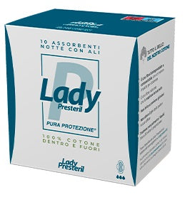 Lady presteril night pads with folded wings biodegradable 10 pieces