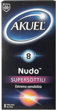 Profilattico akuel nudo supersottile 8 pezzi