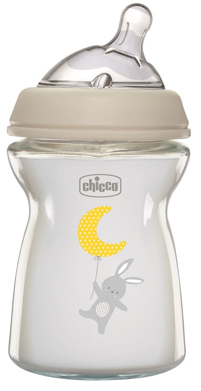 CHICCO - Biberon In Vetro Natural Feeling Flusso Lento 0M+ 250ml