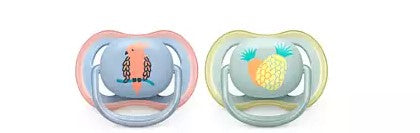 Avent Ultra Air Pacifier 0-6m Male Pineapple/Parrot 2pcs