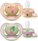 Avent succhietto ultra air 0-6m femmina ciliegia/uccellino 2 pezzi