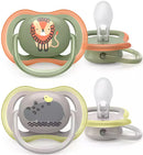 Avent succhietto ultra air 6-18m maschio leone/ippopotamo 2 pezzi