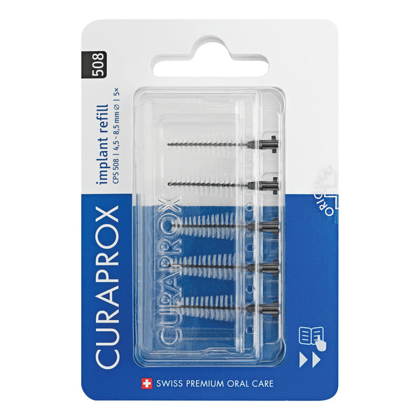 Curaprox cps 505 implant refill 5 scovolini black