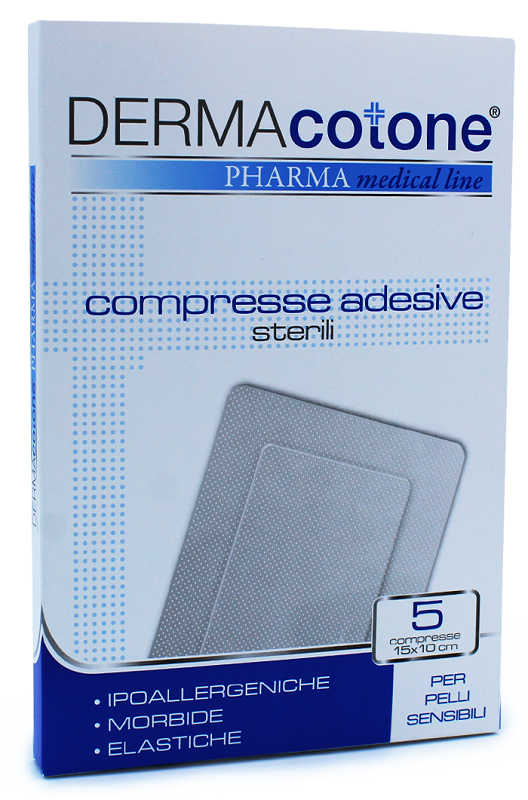 Compressa adesiva dermacotone 10x15cm 5 pezzi