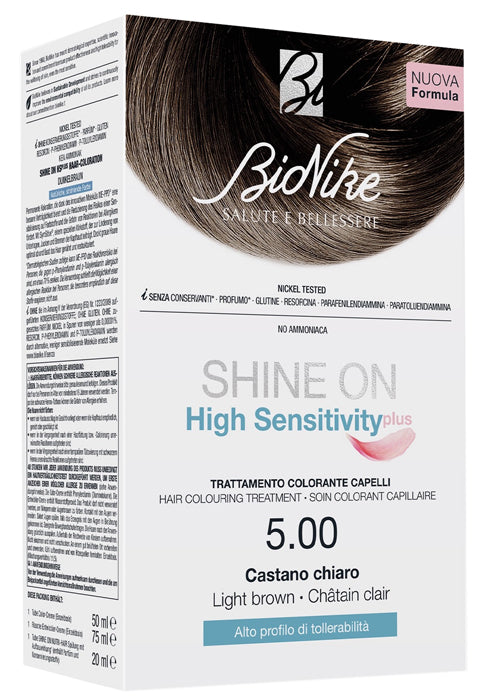 Shine on high sensitivity plus light brown 5.00 cream developer 75 ml + colouring cream 50 ml