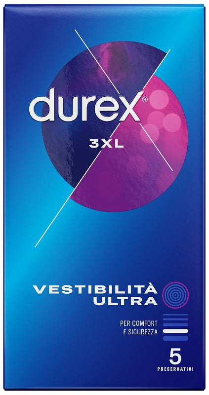 Durex preservativo 3xl ultra fit 5 piezas