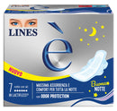 Lines E' in lactifless notte assorbenti con ali - 7 pezzi