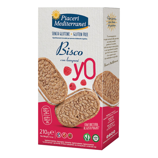 Piaceri mediterranei bisco yo lamponi 210 g