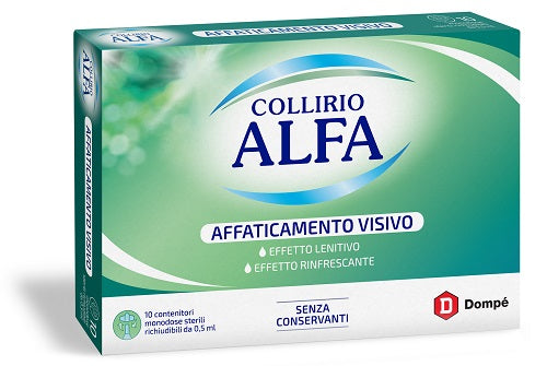 Collirio alfa affaticamento visivo 10 pezzi da 0,5 ml