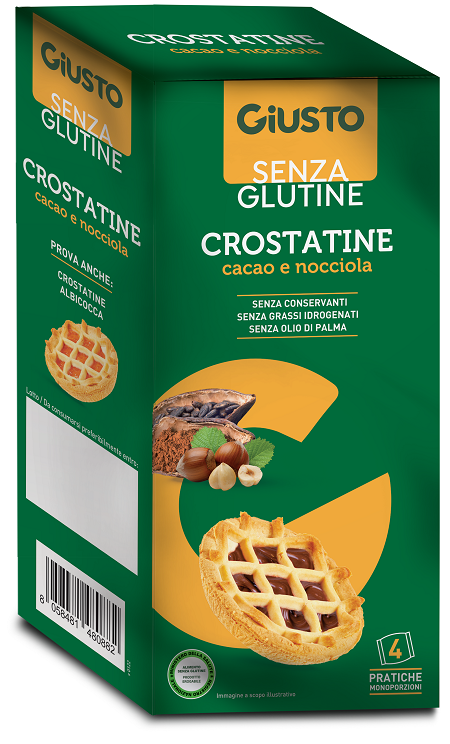 Giusto senza glutine crostatina cacao nocciole 4 pezzi da 45 g