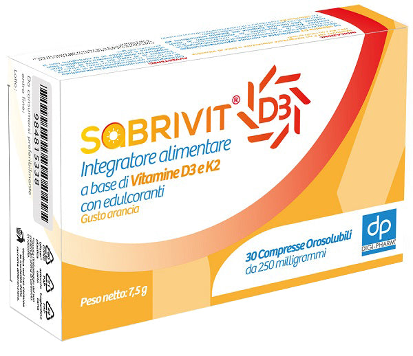 Sabrivit d3 30 orosoluble tablets orange flavour