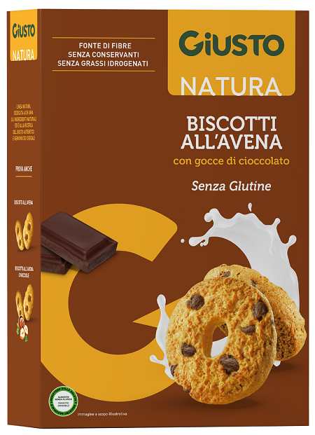 Giusto senza glutine biscotti avena gocce cioccolato 250 g