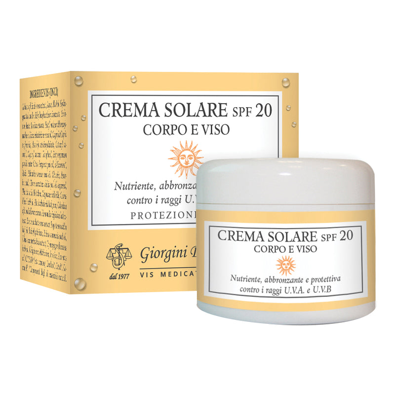 Crema solar spf 20 cuerpo rostro 100 ml