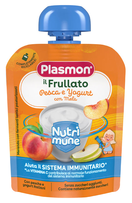 Plasmon nutri-mune pesca/yogurt con mela 85 g