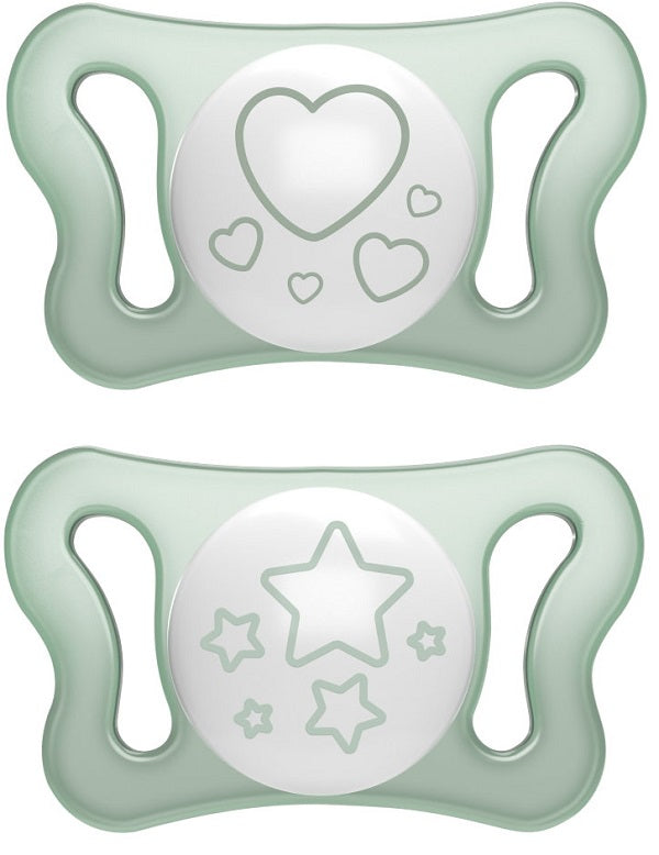 Chicco micro lumi silicone pacifier 0-2m 2 pieces