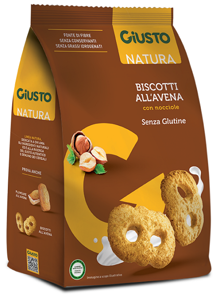 Giusto senza glutine biscotti avena con nocciole 250 g