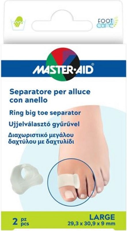 Separatore alluce master-aid footcare con anello large 2 pezzi d4