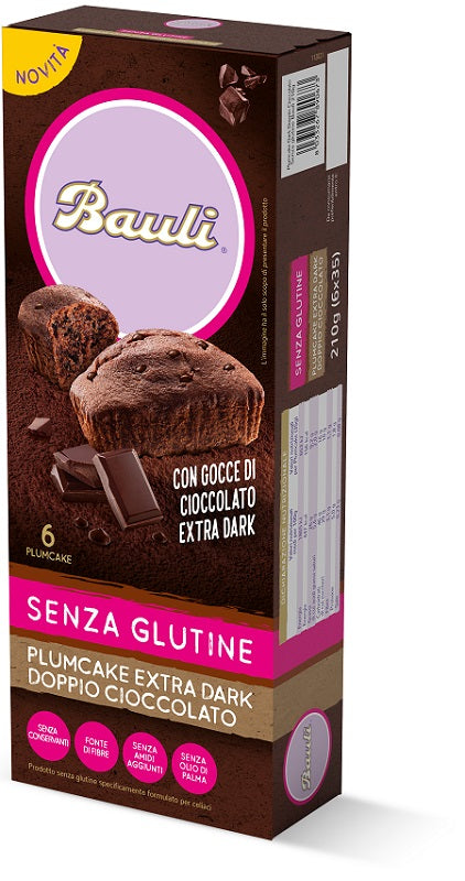 Bauli plumcake extra dark doppio cioccolato 6 pezzi da 35 g