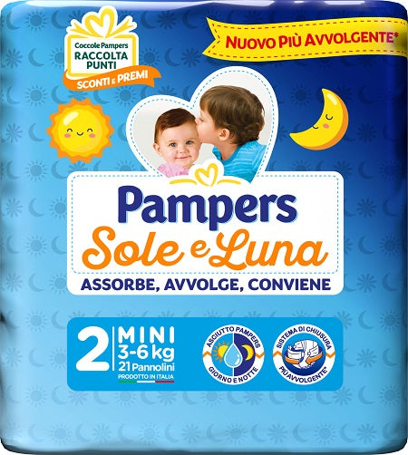 Pampers sol luna midini 21 piezas