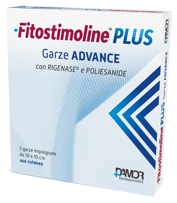 Fitostimoline plus garze advance impregnate 10x10 cm 5 pezzi