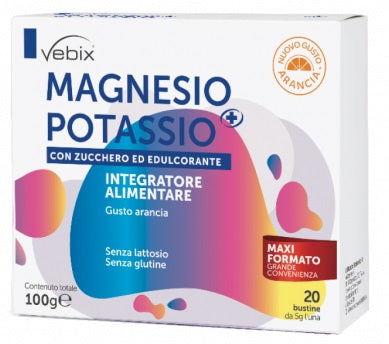 Vebix magnesio potasio + con azúcar y edulcorante 20 sobres 5 g