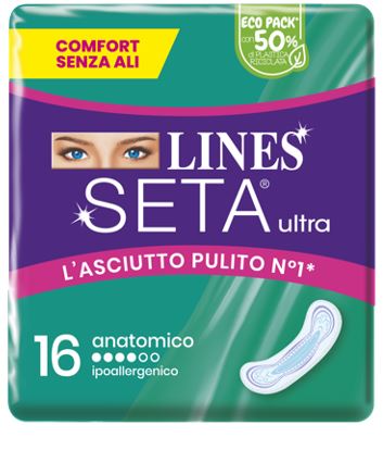 Lines silk ultra absorbent anatomical cp 16 pieces