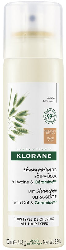 KLORANE - shampoo secco extra delicato avena&ceramide capelli scuri 150 ml