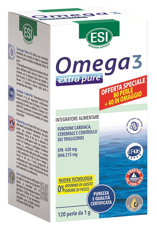 Esi omega 3 extra pure 80 perle + 40 perle in omaggio