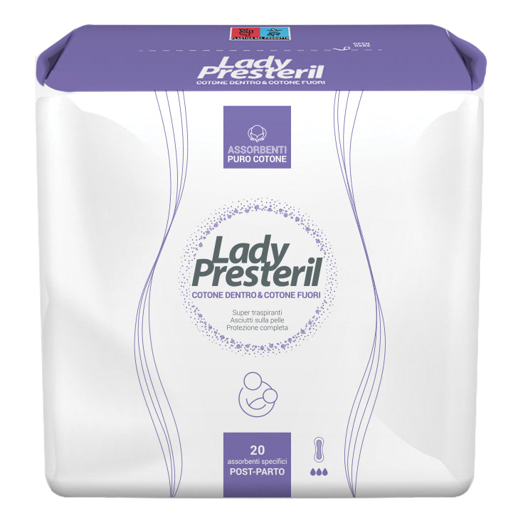 Lady presteril absorbente posparto 20 piezas