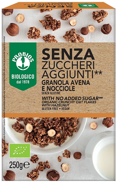 Probios granola sin azúcares añadidos avena y avellanas sin gluten 250 g