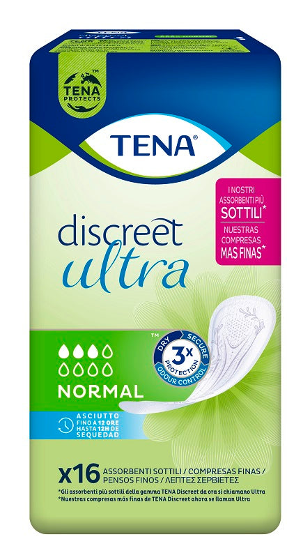 Tena discreet ultra normal shaped diaper 16 pieces