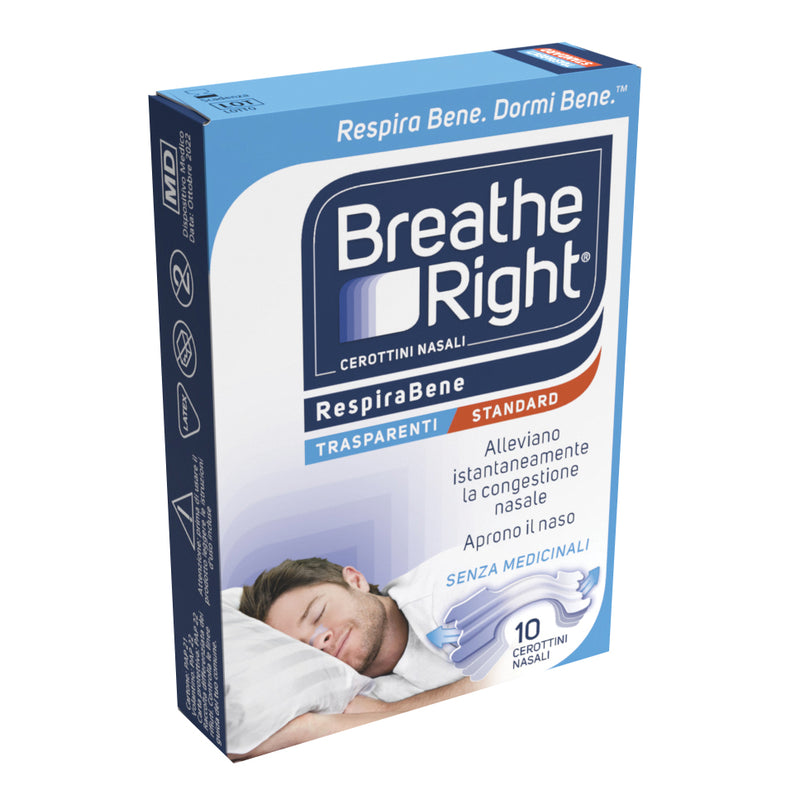 Cerotti nasali breathe right trasparenti 10 pezzi