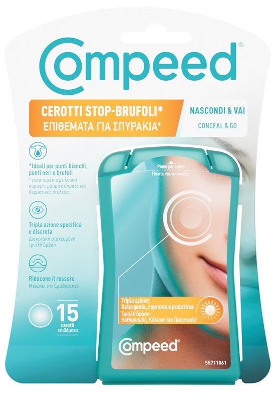 Compeed cerotti stop brufoli nascondi & vai 15 pezzi