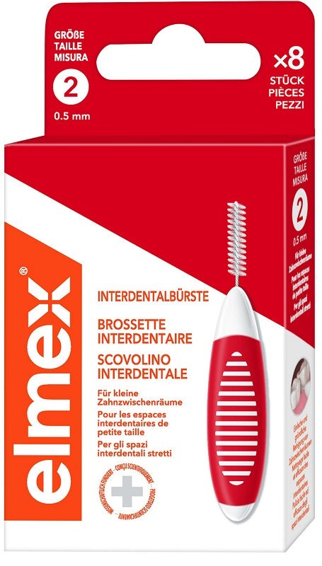 Elmex cepillo interdental rojo 0,5mm 8 piezas